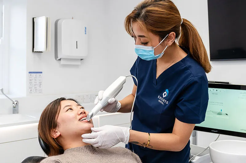 Digital scan used for clear aligner treatment planning at Knights Dental.